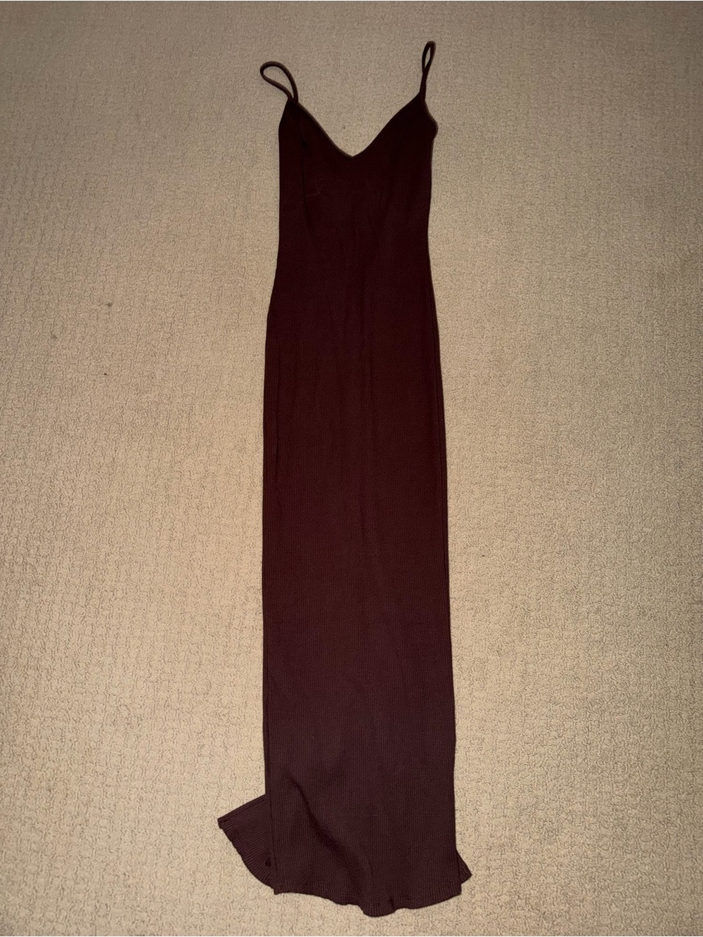 Women’s Brown Snatched Maxi Dress with Spaghetti Straps